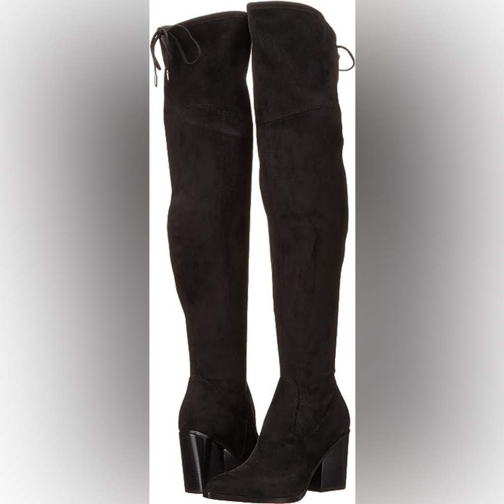 Marc Fisher LTD Women's Okun Over-The-Knee Boot, Black Suede Size 5